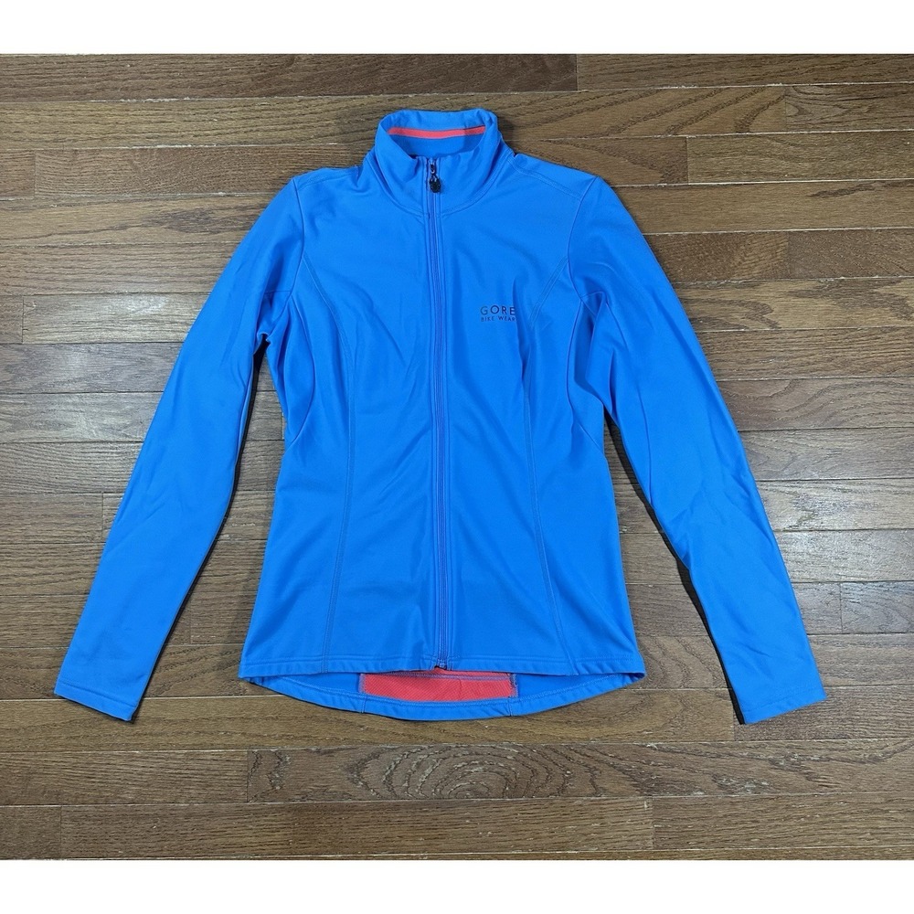 Gore Bike Wear Cycling Jacket Womens Size Medium Aqua Full Zip‎ Stretch